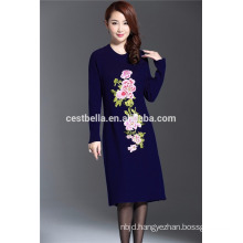 Autumn Winter Elegant Women Chic High Grade Noble Embroidered Cardigan Dresses Sweater